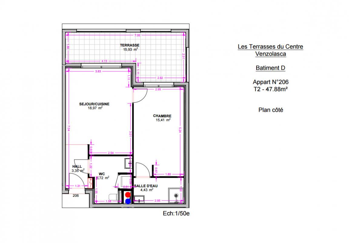 Appartement 2 pièces NEUF avec grande terrasse